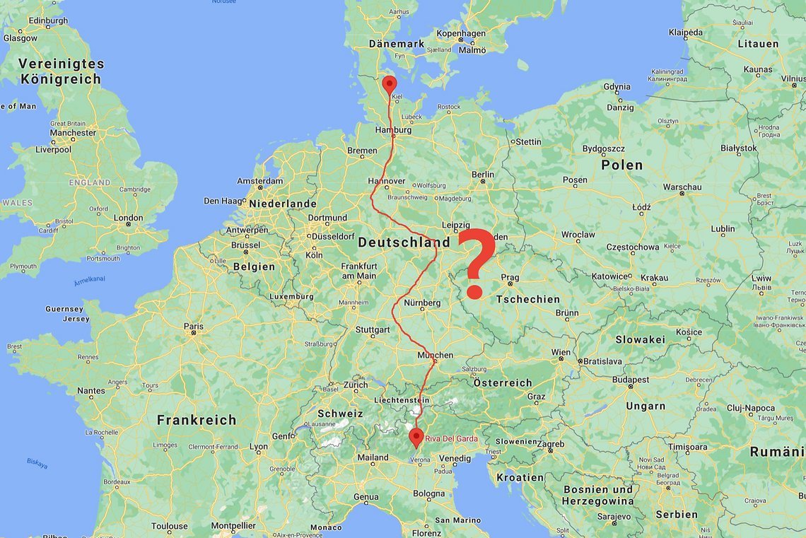 Start- und Zielpunkt stehen