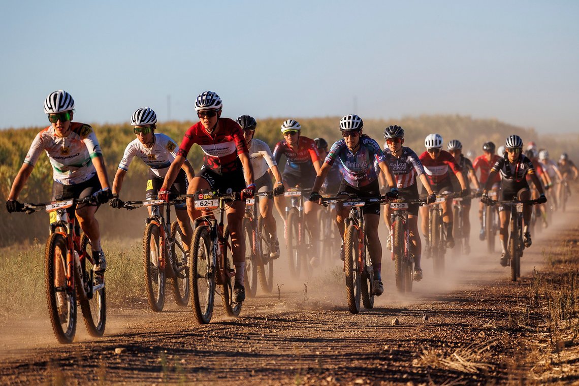 Riders during Stage 1 of the 2025 Absa Cape Epic Mountain Bike stage race held at Meerendal Wine Estate, Cape Town, South Africa on the 17th March 2025. Photo by Sam Clark/Cape Epic
PLEASE ENSURE THE APPROPRIATE CREDIT IS GIVEN TO THE PHOTOGRAPHER AN