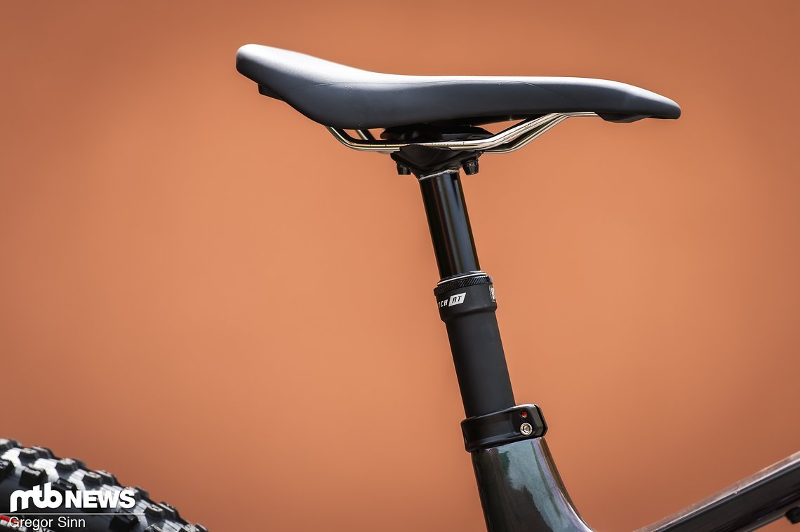 Die Sattelstütze mit ganzen 200 mm Hub stammt aus dem Hause Giant, ebenso wie der Sattel.