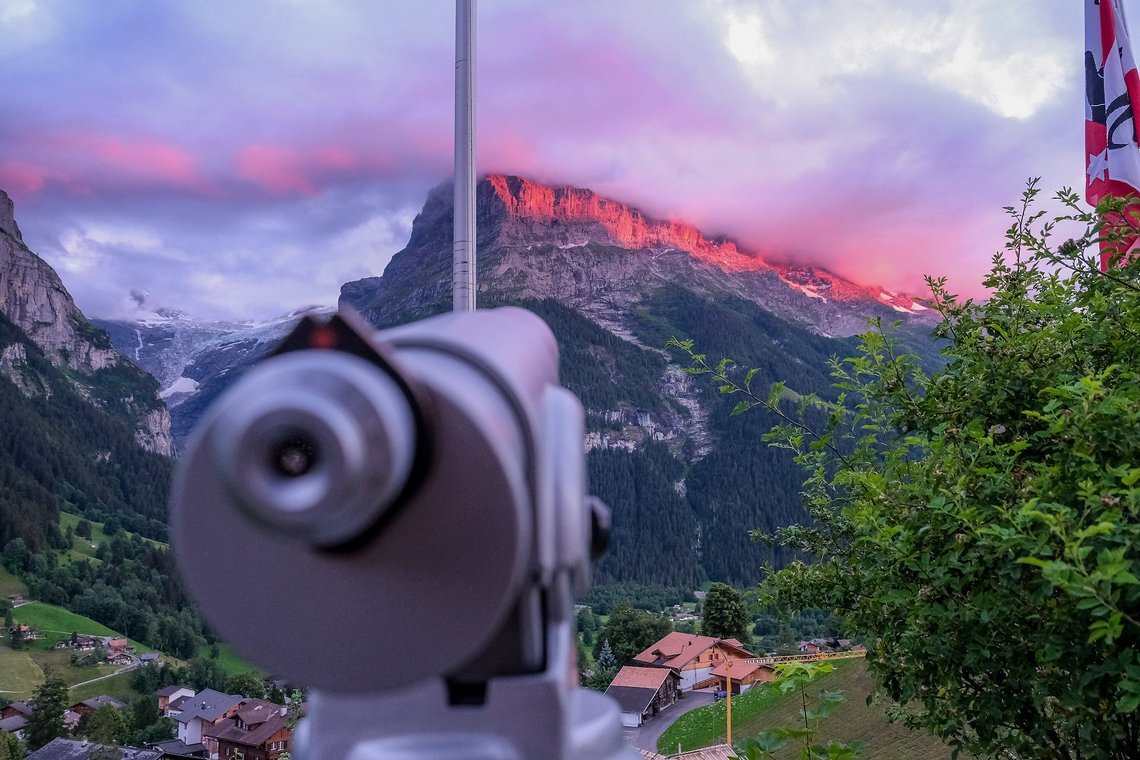 Von unserem Hotel aus hatten wir eine grandiose Aussicht auf den Mättenberg ...
