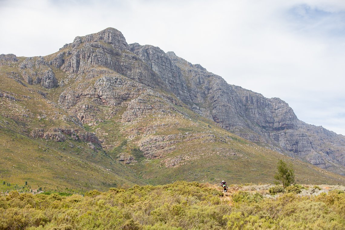 Riders during stage 5 of the 2019 Absa Cape Epic Mountain Bike stage race held from Oak Valley Estate in Elgin to the University of Stellenbosch Sports Fields in Stellenbosch, South Africa on the 22nd March 2019.

Photo by Sam Clark/Cape Epic

PL