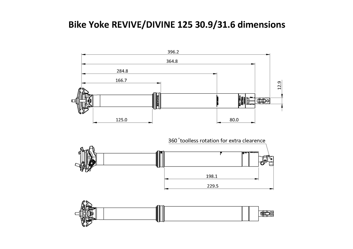 Maße der 125-mm-Variante