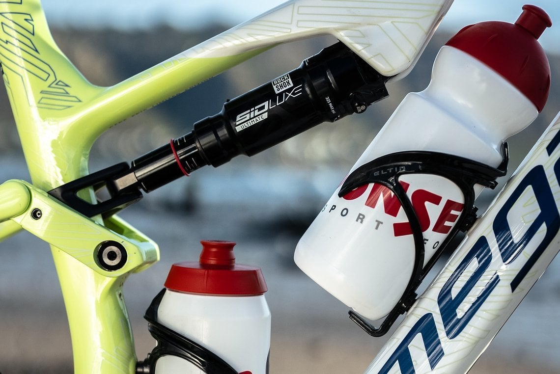 Unterstützt wird das Buff Megamo-Team von SRAM und RockShox, sodass deren Komponenten am Bike von Alleman, Becking und Co. montiert sind.