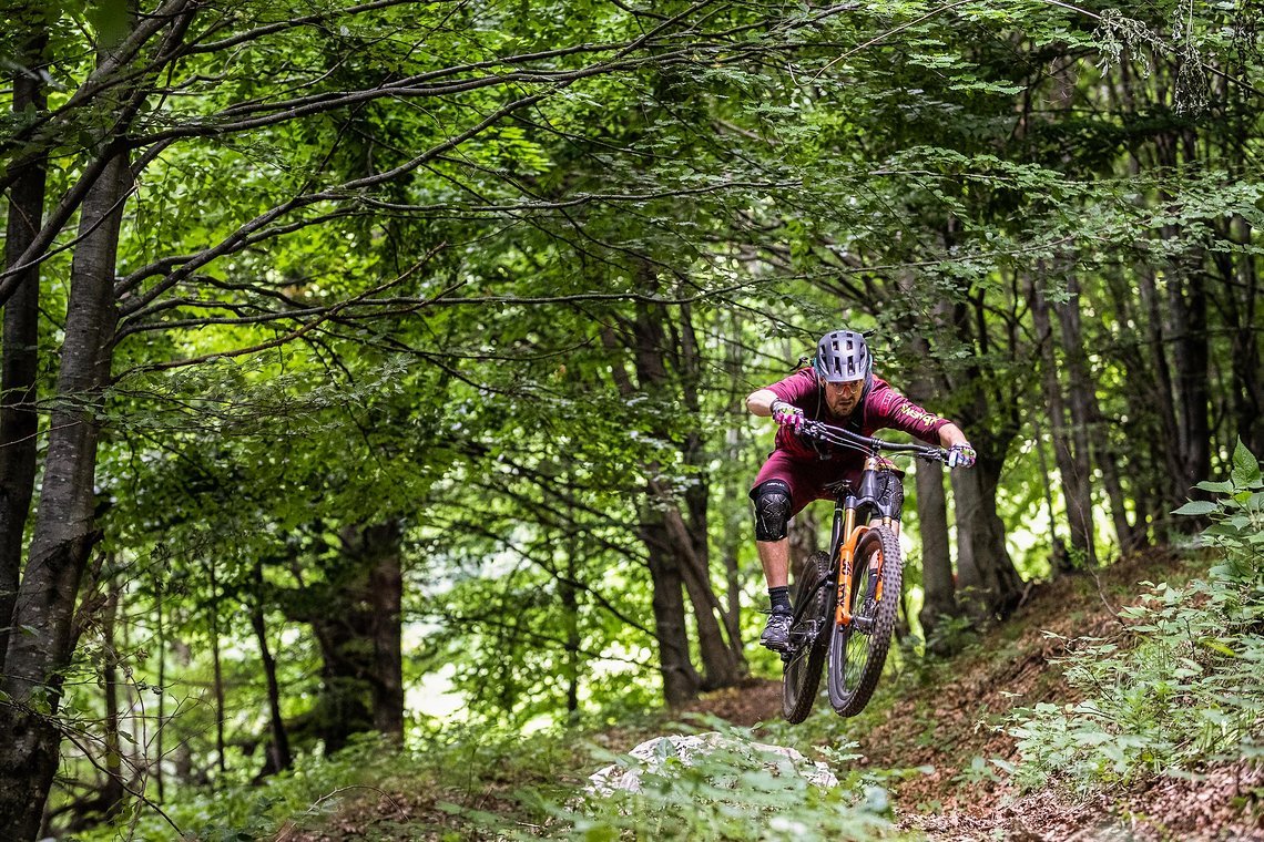 Kleine Sprungeinlagen im oberen Teil – der Soča Valley-Trail bot alle Bedingungen