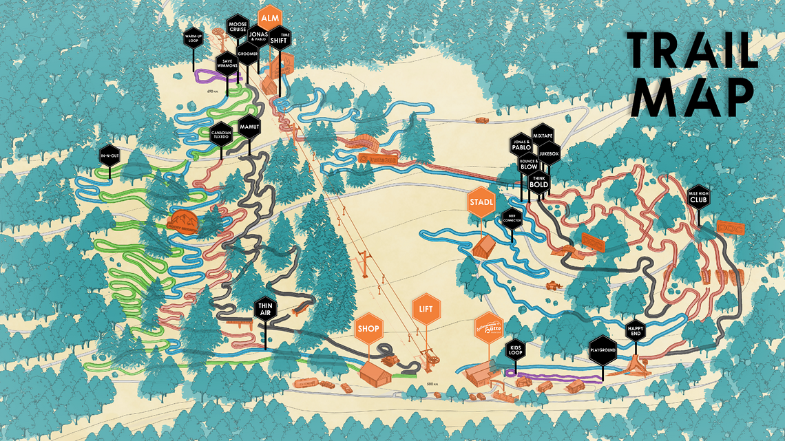Die Trailmap umfasst direkt zu Beginn eine beachtliche Vielfalt.