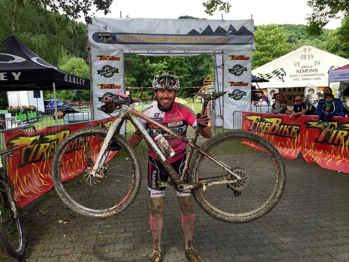 Marathon am Rursee, ein Grinsen statt tausend Worte.