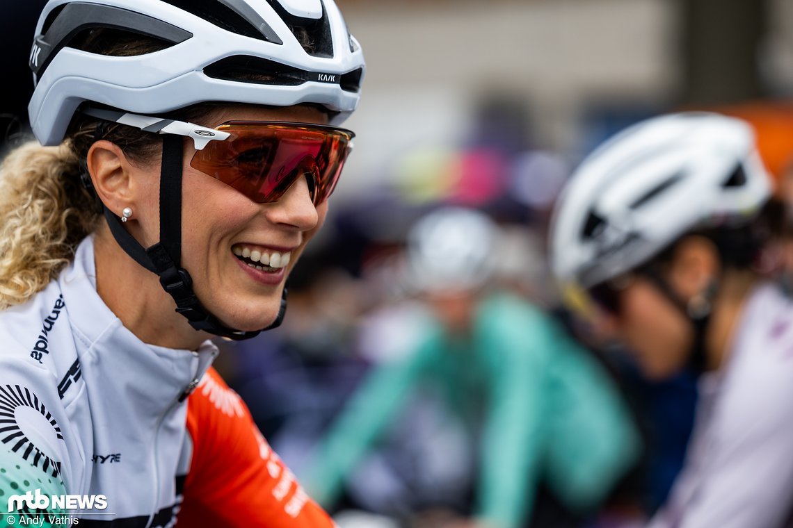Jolanda Neff hatte dagegen richtig gute Laune vor dem Start
