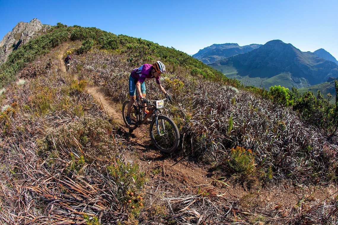Bart Brentjens and Abraao Azevedo during stage 1 of the 2022 Absa Cape Epic Mountain Bike stage race from Lourensford Wine
Estate to Lourensford Wine Estate, South Africa on the 21st March 2022. Photo Sam Clark/Cape Epic