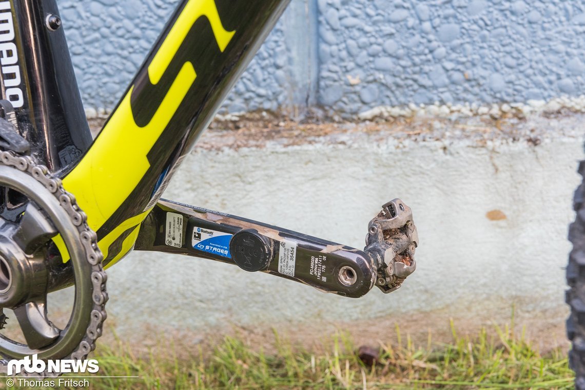 Bei der Wattmessung vertraut Max Brandl auf Kurbelarme mit Stages Sensor.