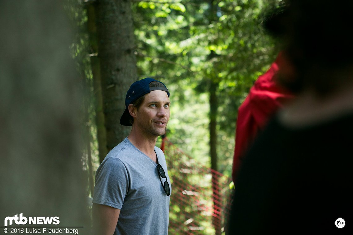 Greg Minnaar hatte gute Laune beim Track Walk