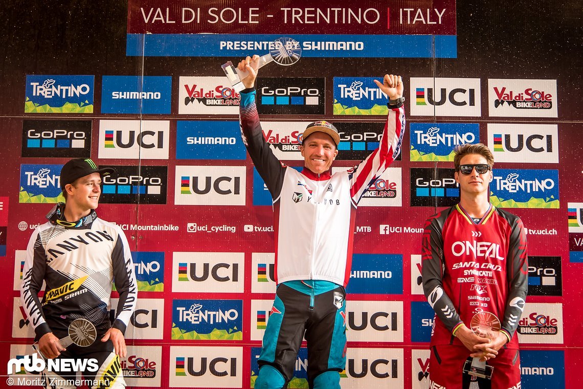 Durch den Sieg in Val di Sole sichert sich Aaron Gwin außerdem den Gesamtweltcup