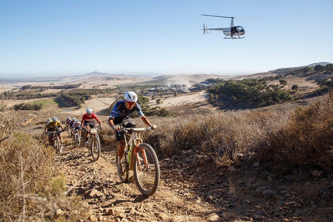 Riders during Stage 1 of the 2025 Absa Cape Epic Mountain Bike stage race held at Meerendal Wine Estate, Cape Town, South Africa on the 17th March 2025. Photo by Sam Clark/Cape Epic
PLEASE ENSURE THE APPROPRIATE CREDIT IS GIVEN TO THE PHOTOGRAPHER AN