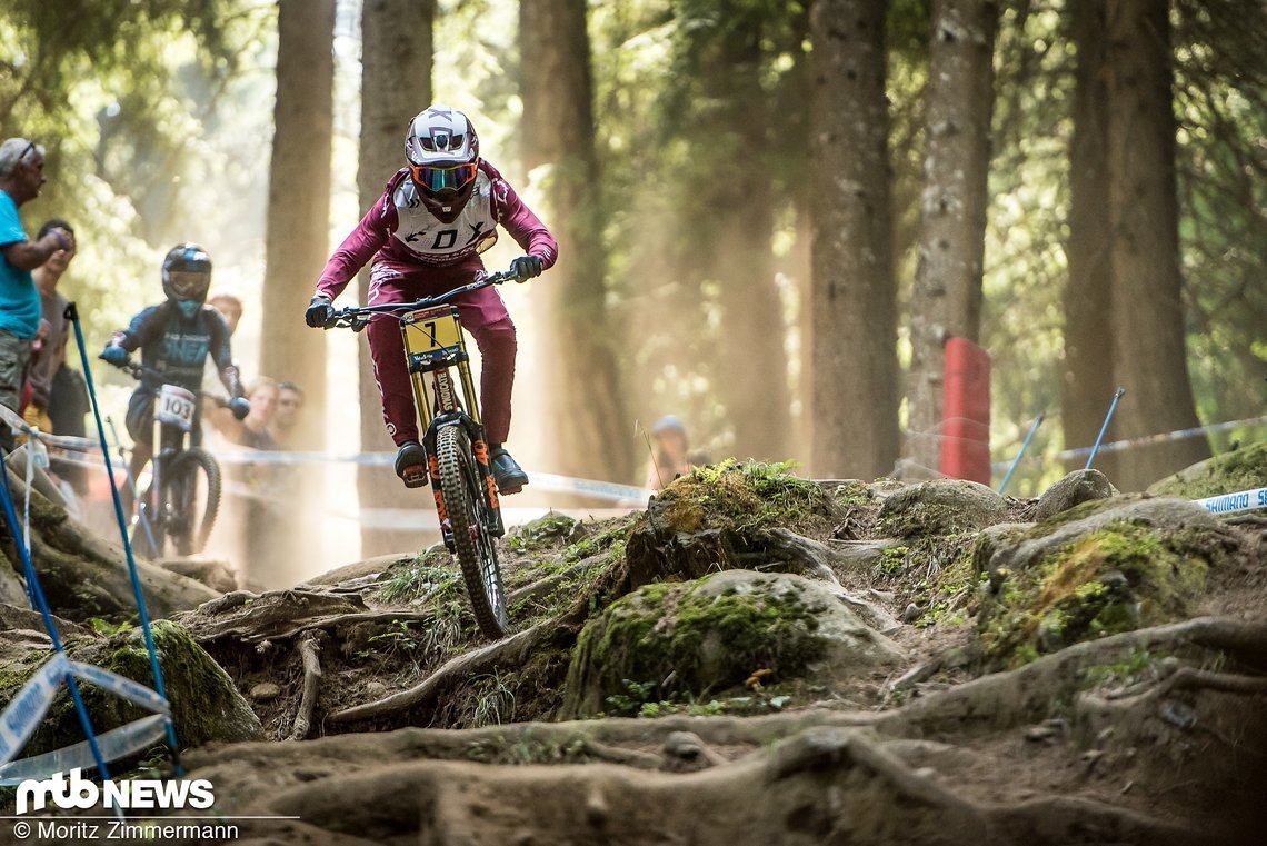 Sein französischer Landsmann Loris Vergier ging in Val di Sole auf der 650b-Version des Santa Cruz V10 an den Start