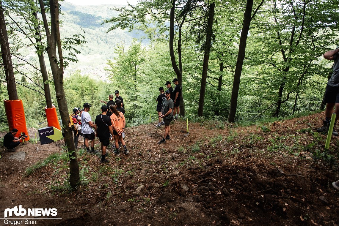 Nach schätzungsweise über eine Minute „Bikepark“ kommt das erste längere naturbelassene Stück.