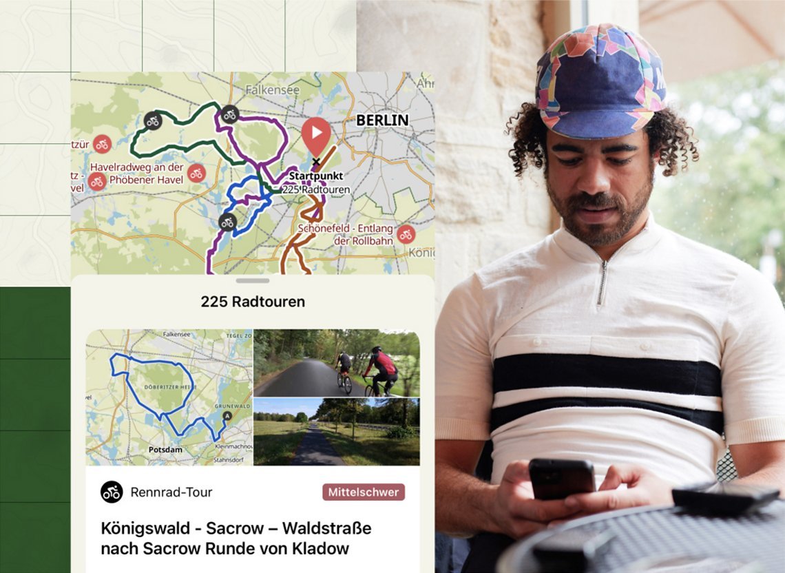 Die Touren werden übersichtlich übereinander angezeigt.