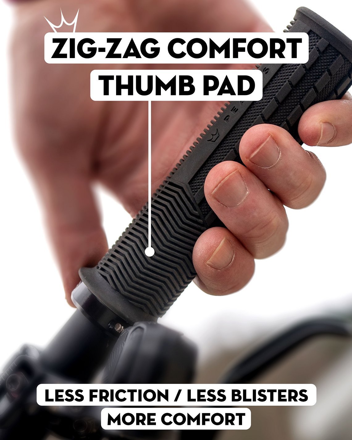 Zig-Zag Thumb Pad - Monarch Grip Infographic