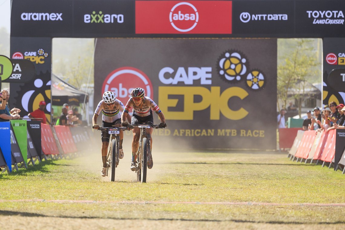 Riders during Stage 5 of the 2024 Absa Cape Epic Mountain Bike stage race from CPUT, Wellington to CPUT, Wellington, South Africa on 22 March 2024. Photo by Sam Clark/Cape Epic
PLEASE ENSURE THE APPROPRIATE CREDIT IS GIVEN TO THE PHOTOGRAPHER AND ABS