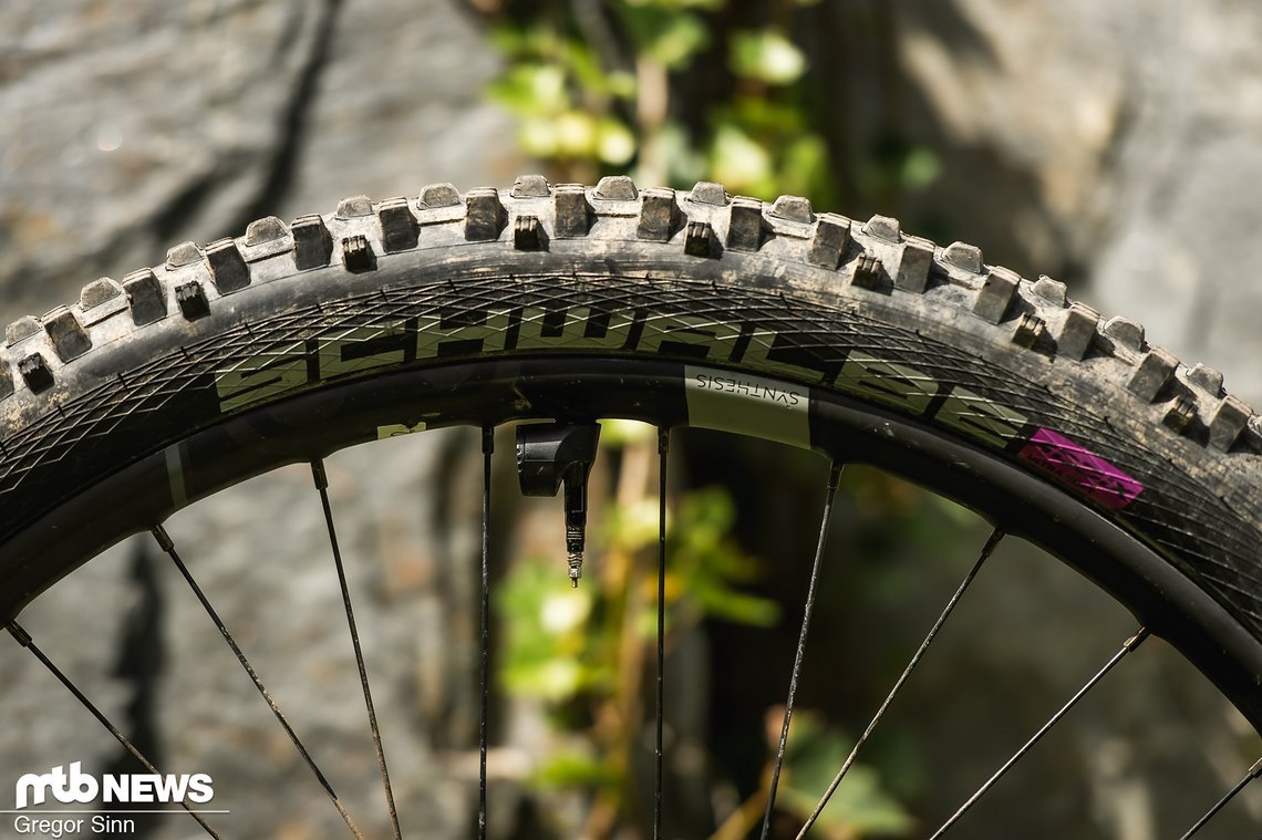 Um bei den steilen Power Stages, die charakteristisch für die E-EDR sind, eine maximale Traktion zu haben, fährt Thorben Drach am Heck einen Matsch-Reifen von Schwalbe.