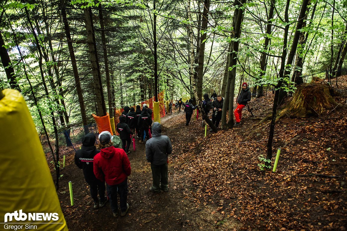 Im letzten Wald kurz vor dem Ziel wird es nochmal ganz besonders steil und eklig.