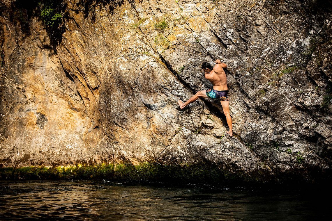 Eine kurze Boulder-Session ist noch drin – warum sollten die Finger und Hände auch irgendwie müde sein?
