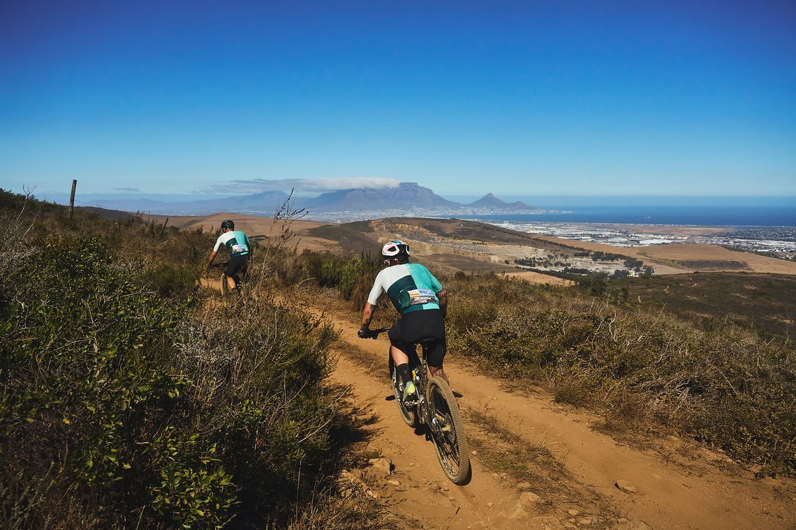 during the Prologue of the 2025 Absa Cape Epic Mountain Bike stage race held at Meerendal Wine Estate, Cape Town, South Africa on the 16th March 2025. Photo by Michael Chiaretta/Cape Epic
PLEASE ENSURE THE APPROPRIATE CREDIT IS GIVEN TO THE PHOTOGRAP