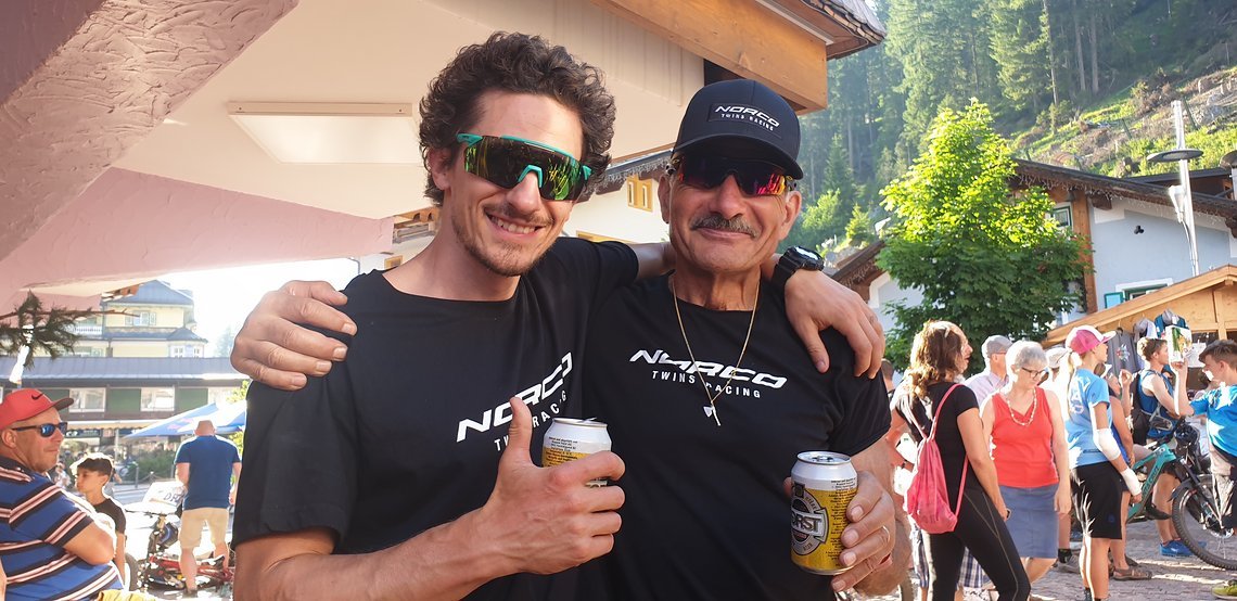 Top Supporters-Coach Arno Galmarina und Papa Gehrig- Arno ist uns bei unserem Training eine Riesenhilfe und Papa Karl hilft wo er kann bei den Rennen