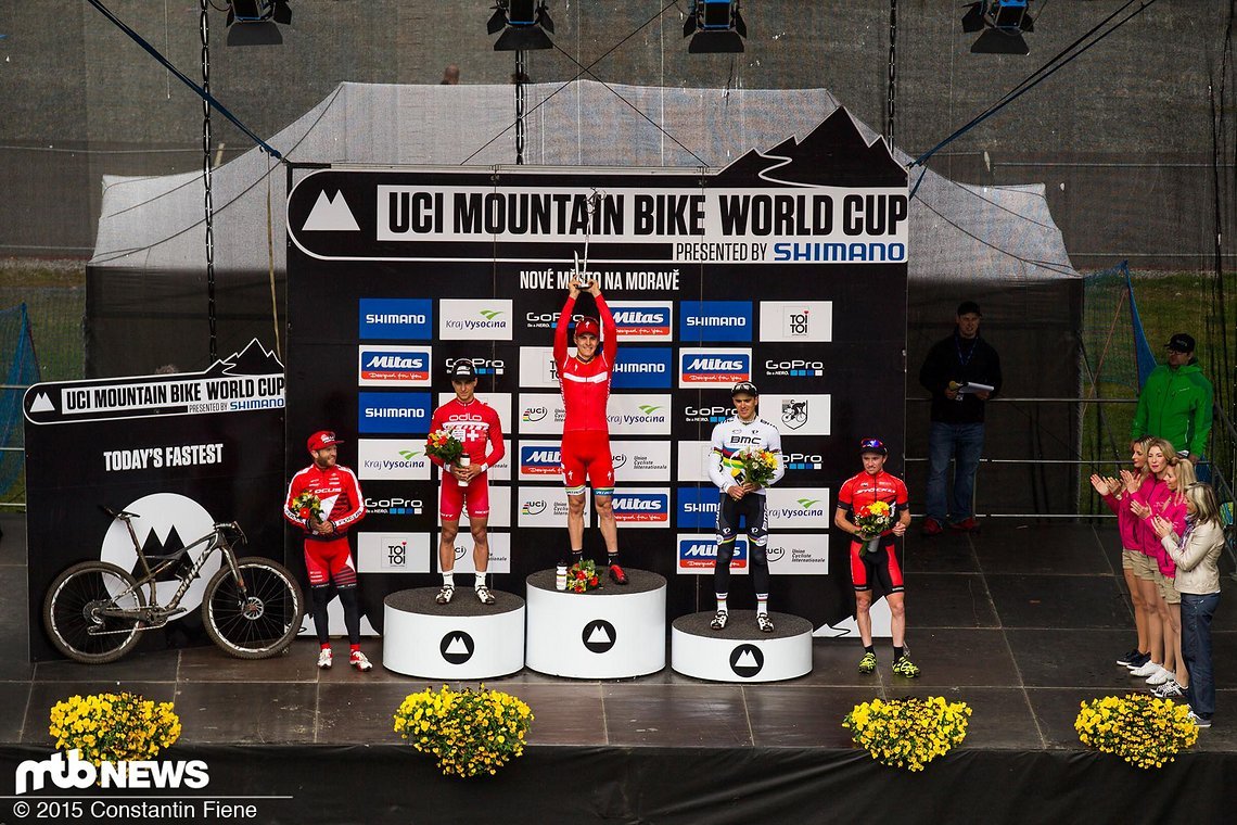 Florian Vogel, Nino Schurter, Jaroslav Kulhavy, Julien Absalon und Mathias Flückiger