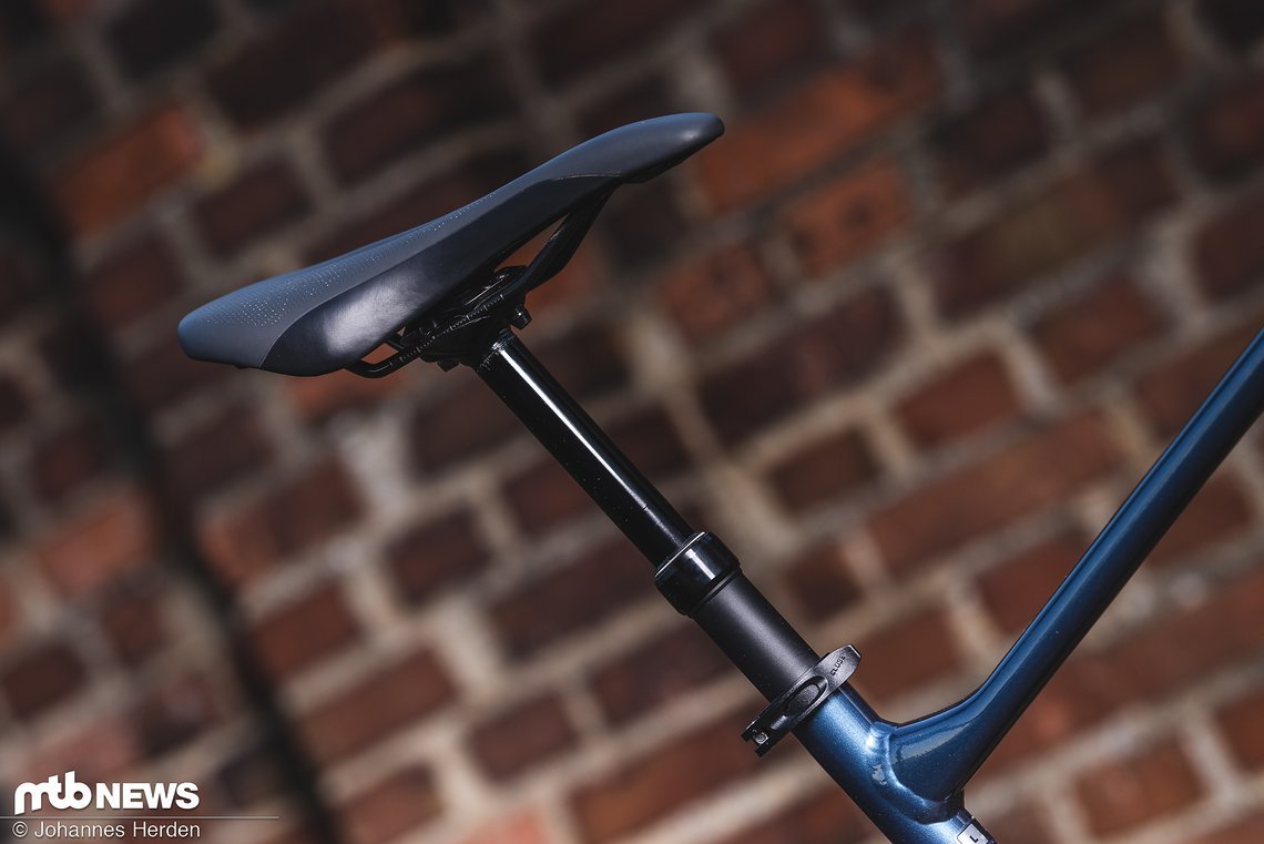 Die Variostütze, ebenfalls von Giant, verfügt über 170 mm Hub.