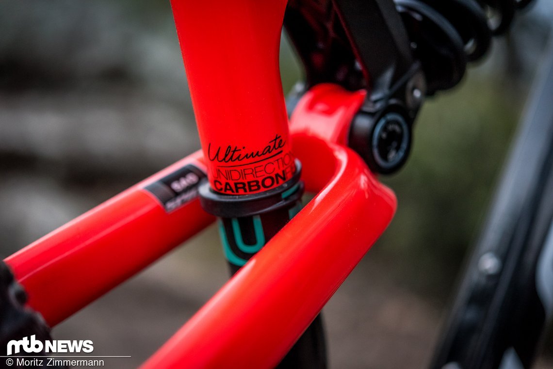 Der Sag-Indikator am Hinterbau des Lapierre Spicy Team Ultimate ist ein ebenso praktisches Detail …