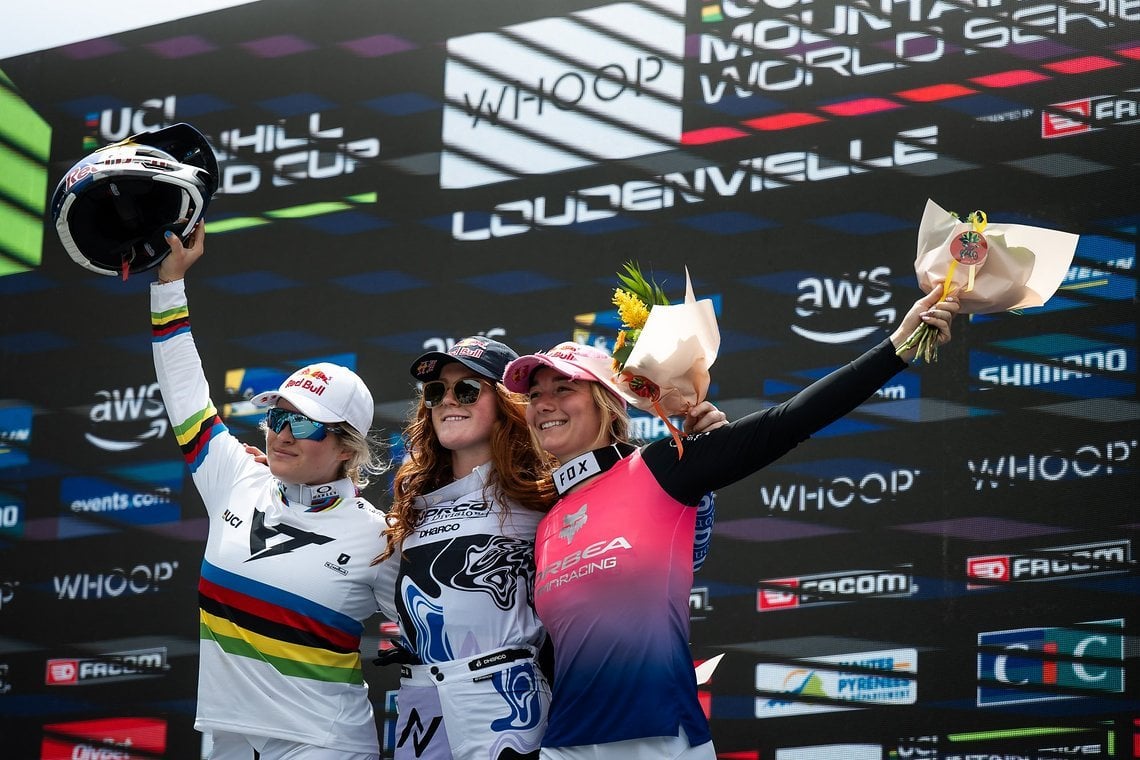 Das Podest der Frauen: Gracey Hemstreet gewinnt vor Vali Höll und Tahnée Seagrave