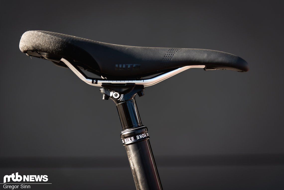 Die BikeYoke Revive-Sattelstütze stellt ganze 185 mm Hub zur Verfügung.