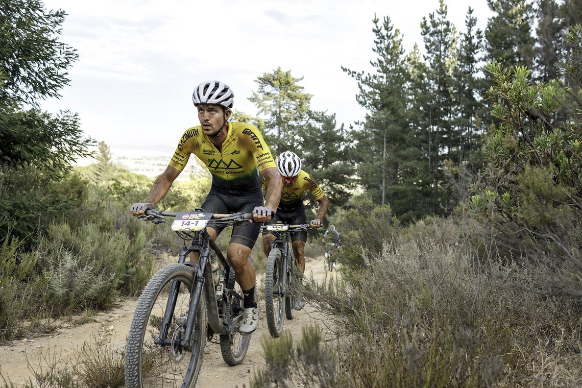 during Stage 4 of the 2025 Absa Cape Epic Mountain Bike stage race held at Fairview, Paarl, Cape Town, South Africa on the 20th March 2025. Photo by Nick Muzik/Cape Epic
PLEASE ENSURE THE APPROPRIATE CREDIT IS GIVEN TO THE PHOTOGRAPHER AND ABSA CAPE 