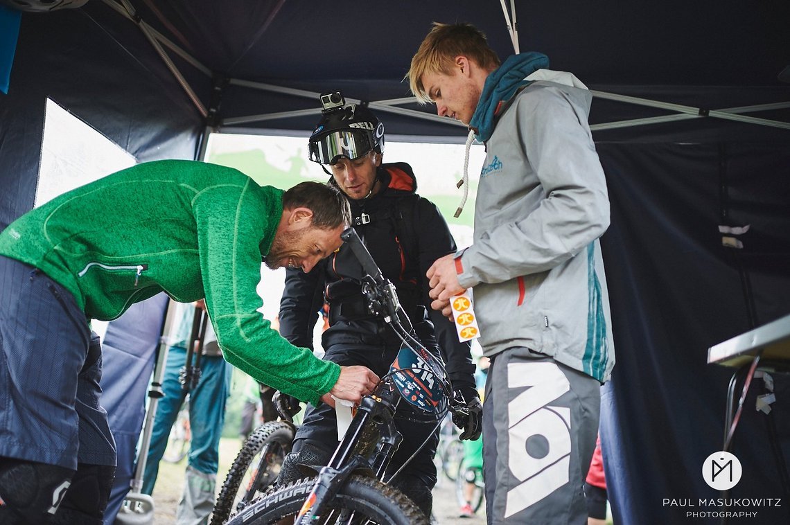 Markierung Bikes vor dem Start