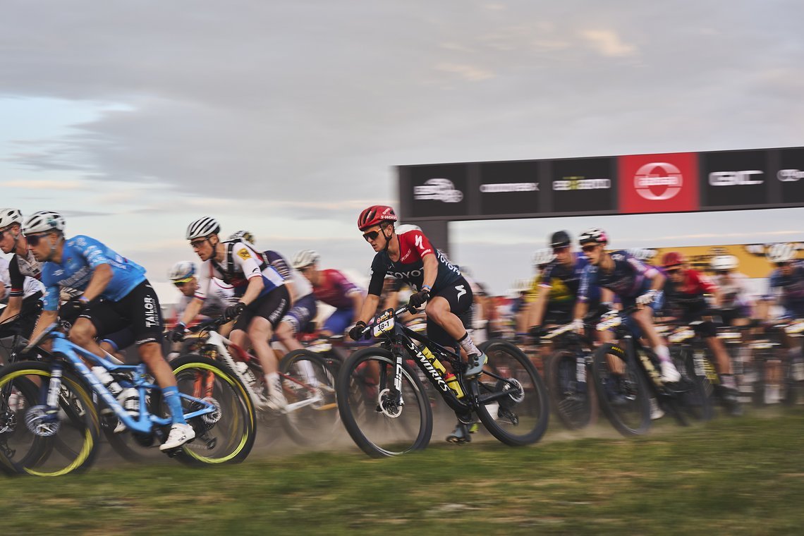 UCI Men Start line during Stage 4 of the 2025 Absa Cape Epic Mountain Bike stage race held at Fairview, Paarl, Cape Town, South Africa on the 20th March 2025. Photo by Michael Chiaretta/Cape Epic
PLEASE ENSURE THE APPROPRIATE CREDIT IS GIVEN TO THE P