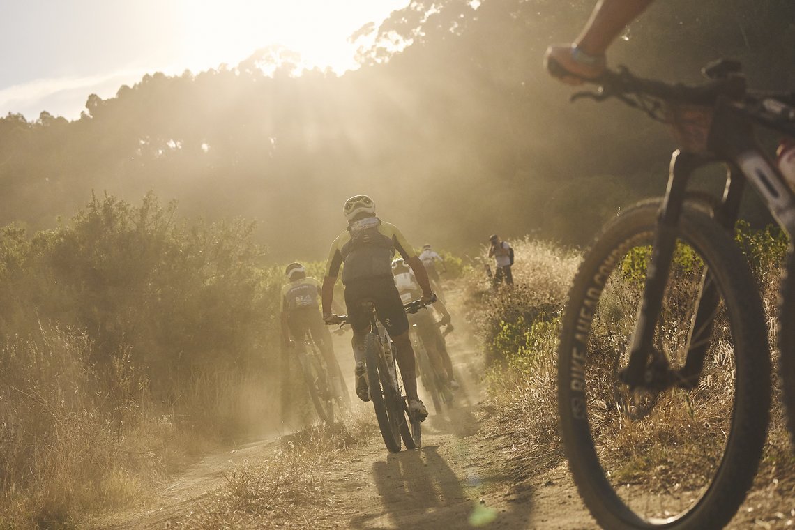 during Stage 4 of the 2025 Absa Cape Epic Mountain Bike stage race held at Fairview, Paarl, Cape Town, South Africa on the 20th March 2025. Photo by Michael Chiaretta/Cape Epic
PLEASE ENSURE THE APPROPRIATE CREDIT IS GIVEN TO THE PHOTOGRAPHER AND ABS