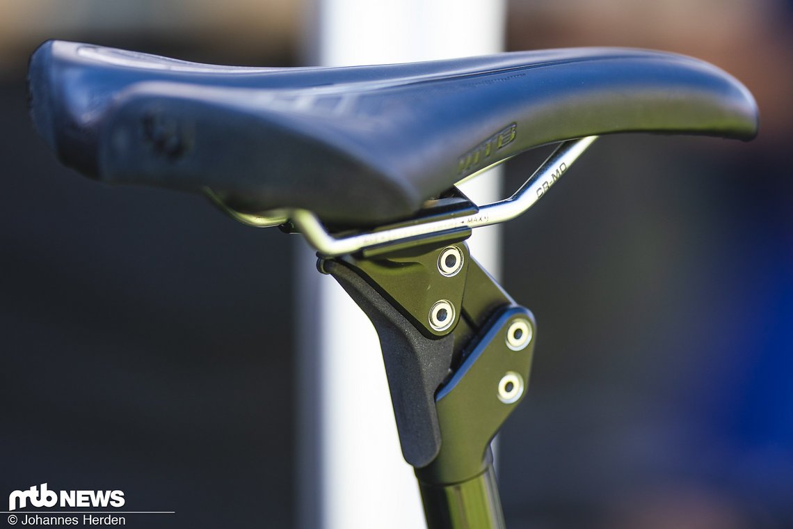 Die Redshift Shockdrop Seatpost bietet 35 mm Federweg und einen Verstellweg von bis zu 100 mm.