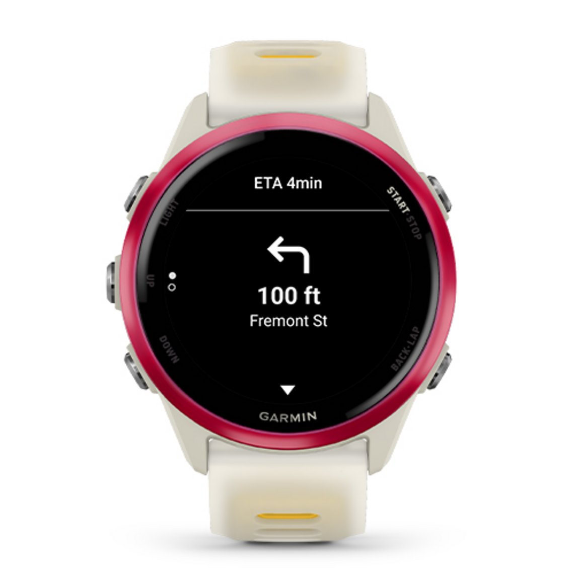 Die Smartwatch zeigt die Richtungsänderung inklusive Vibrationshinweis an.