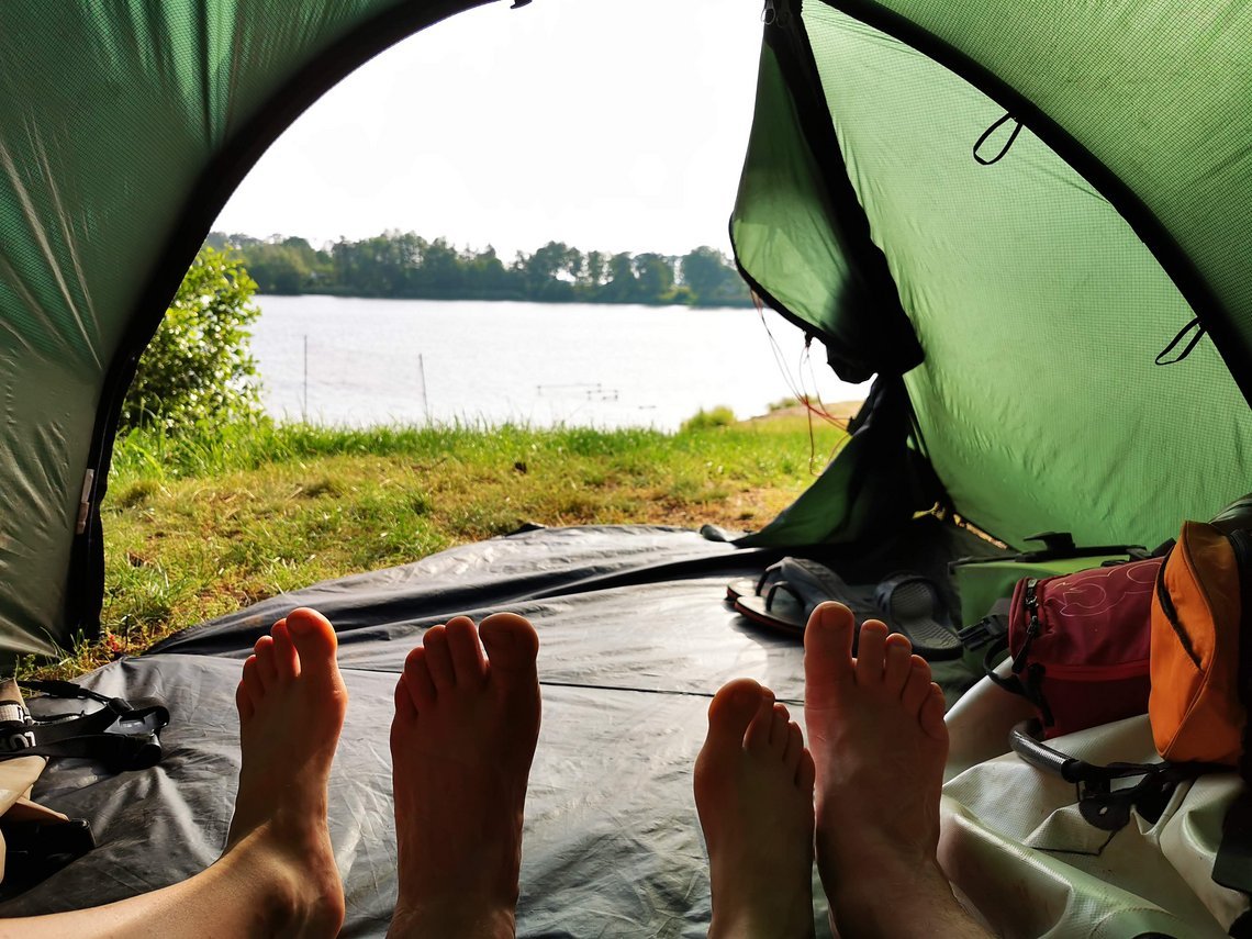 Zelten an der Elbe