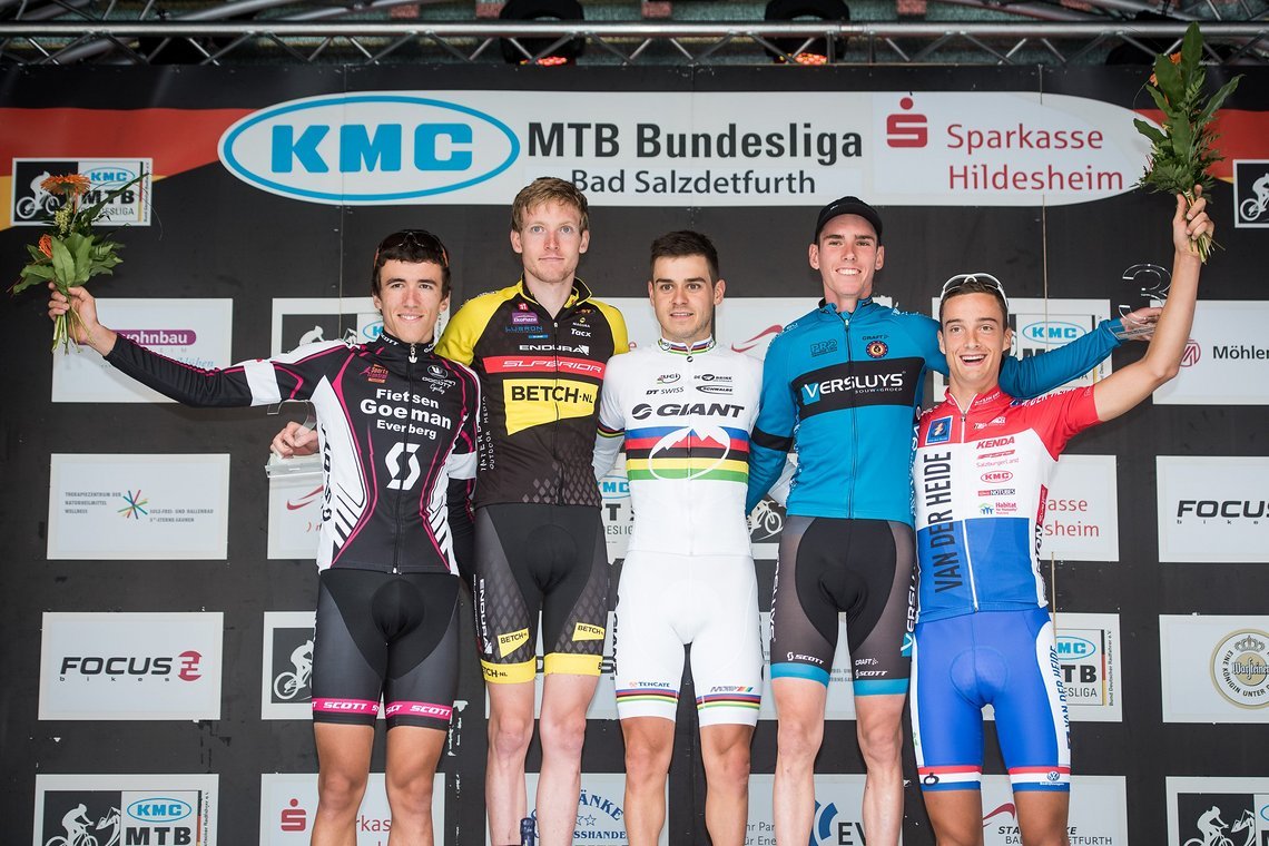 Das U23-Podium: Michiel van der Heijden war nicht zu schlagen.