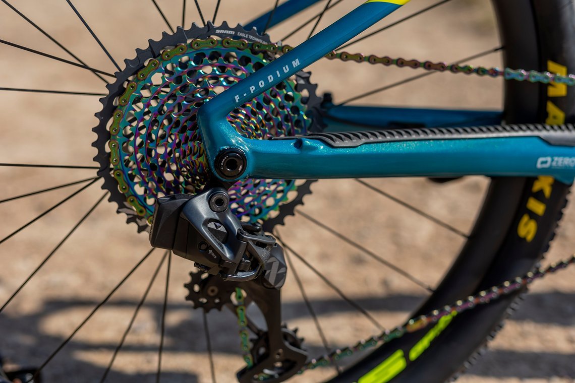 Die Anbauteile der Racebikes kommen u.a. aus dem Hause SRAM