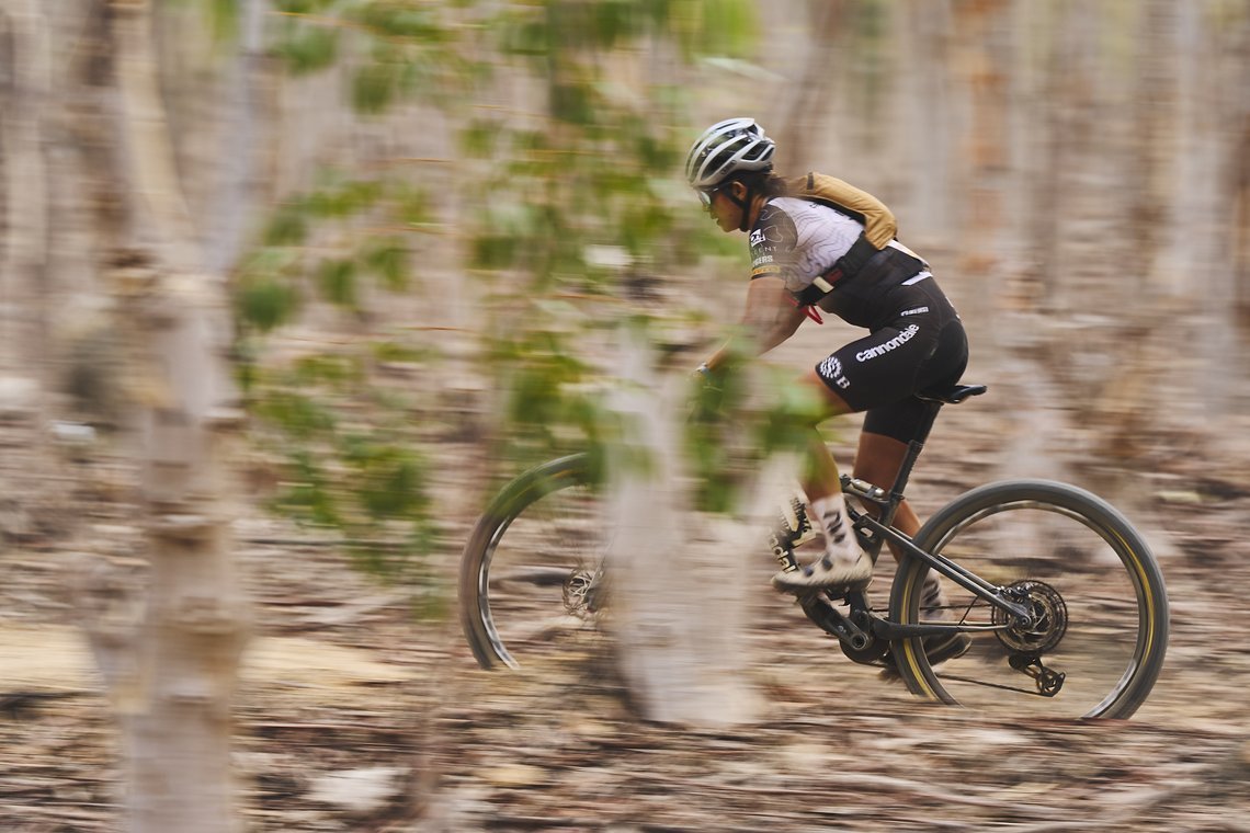 during Stage 4 of the 2025 Absa Cape Epic Mountain Bike stage race held at Fairview, Paarl, Cape Town, South Africa on the 20th March 2025. Photo by Michael Chiaretta/Cape Epic
PLEASE ENSURE THE APPROPRIATE CREDIT IS GIVEN TO THE PHOTOGRAPHER AND ABS