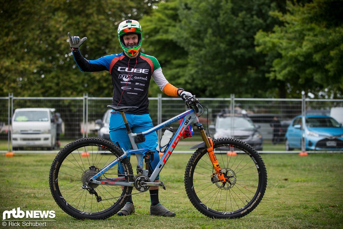 Greg Callaghan setzte auf ein Cube Stereo mit 140mm Federweg und 29" Laufrädern