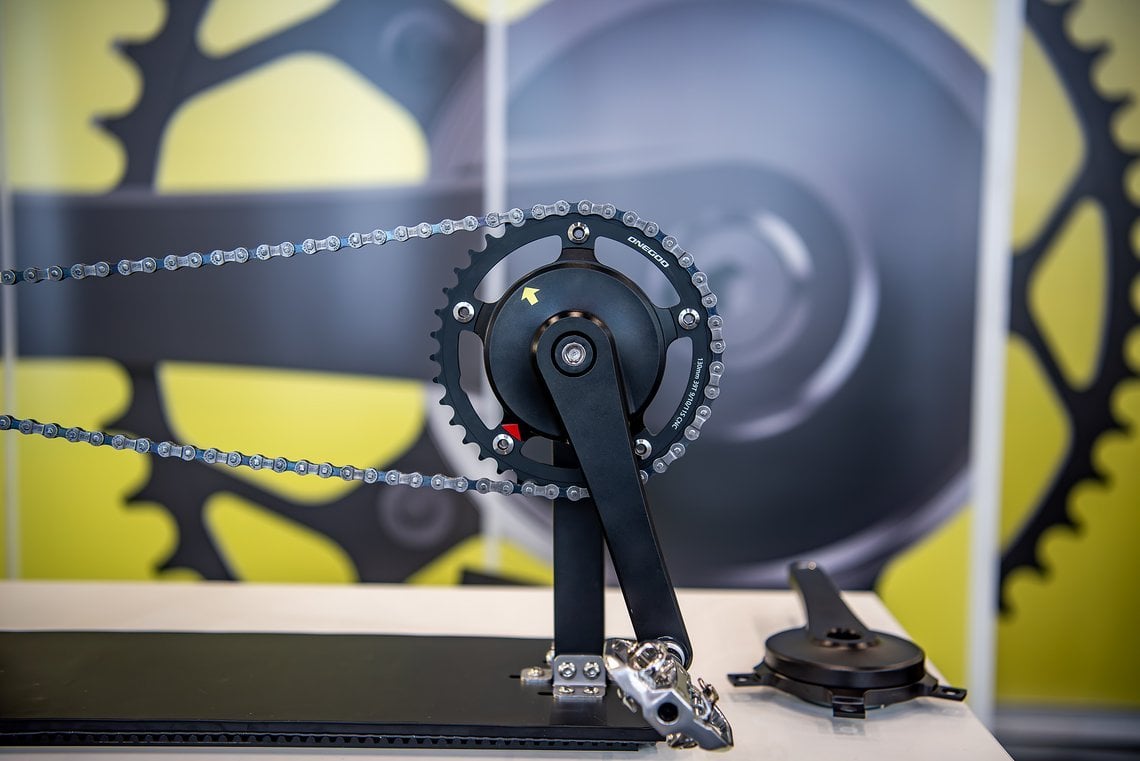 In dieser Kurbel schlummert eine Technik, die einen schnellen Übersetzungswechsel per Rücktritt zulässt.