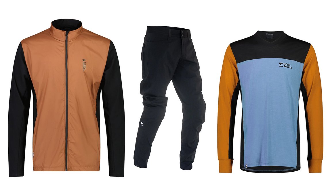 Zweimal oben, einmal unten – von Mons Royale gibt's ein komplettes Outfit für den Trail.
