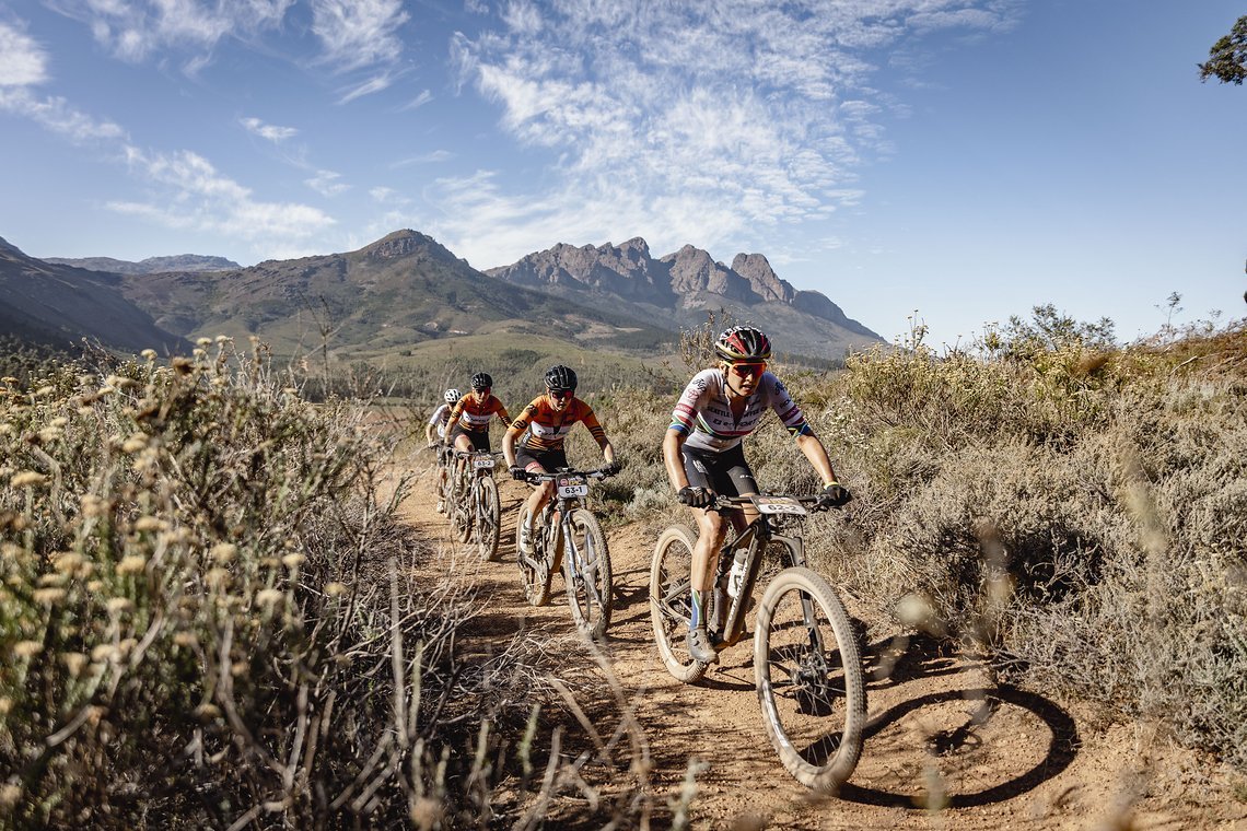 Candice Lill during Stage 5 of the 2024 Absa Cape Epic Mountain Bike stage race from CPUT, Wellington to CPUT, Wellington, South Africa on 22 March 2024. Photo by Max Sullivan/Cape Epic
PLEASE ENSURE THE APPROPRIATE CREDIT IS GIVEN TO THE PHOTOGRAPHE