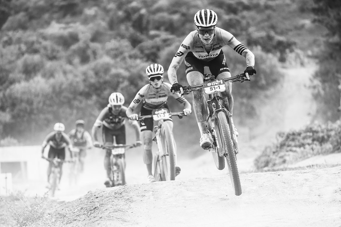 riders during Stage 4 of the 2025 Absa Cape Epic Mountain Bike stage race held at Fairview, Paarl, Cape Town, South Africa on the 20th March 2025. Photo by Sam Clark/Cape Epic
PLEASE ENSURE THE APPROPRIATE CREDIT IS GIVEN TO THE PHOTOGRAPHER AND ABSA