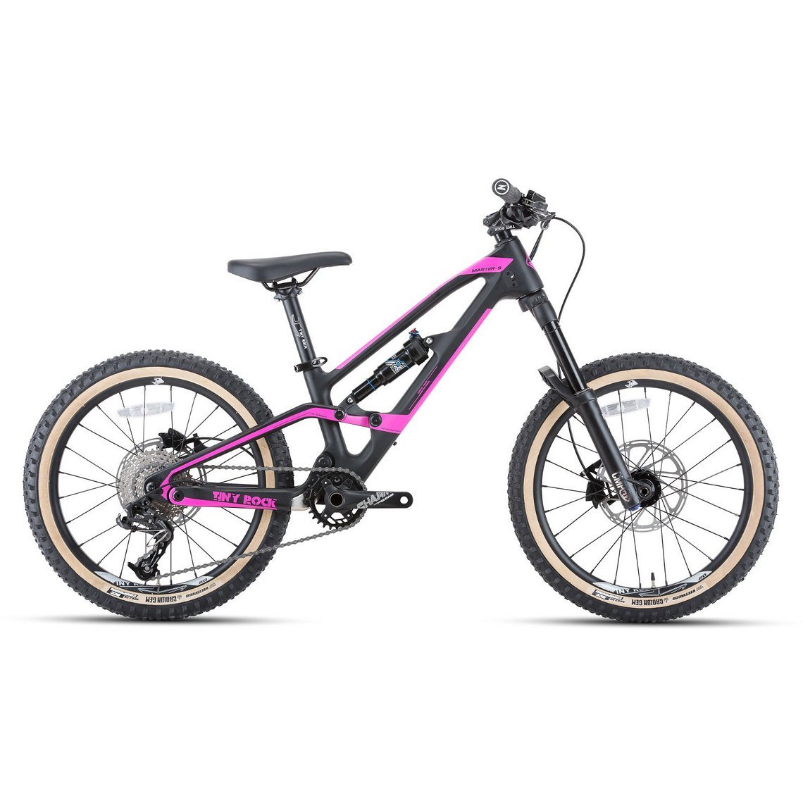 Tiny Rock Master S: Die Kinder-MTB mit Carbonrahmen sparen genau 1 kg Gewicht zur Aluminiumversion.