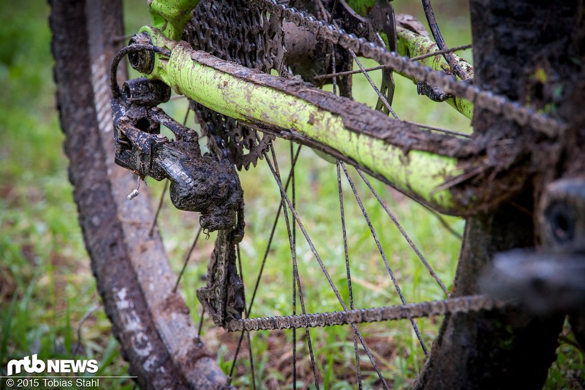 Eine Sram X01 sortiert die 11 Gänge am Hinterrad