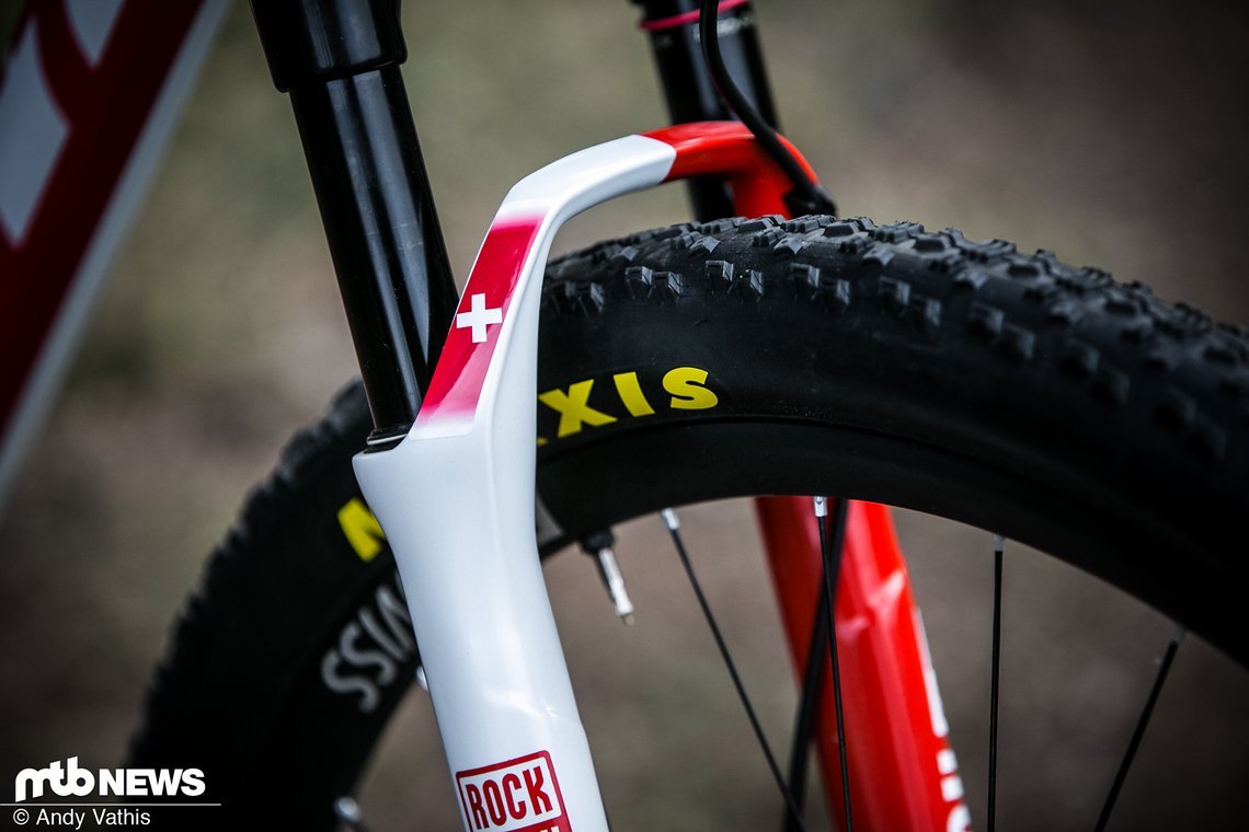 Auch die Federgabel von Rock Shox ist farblich perfekt abgestimmt