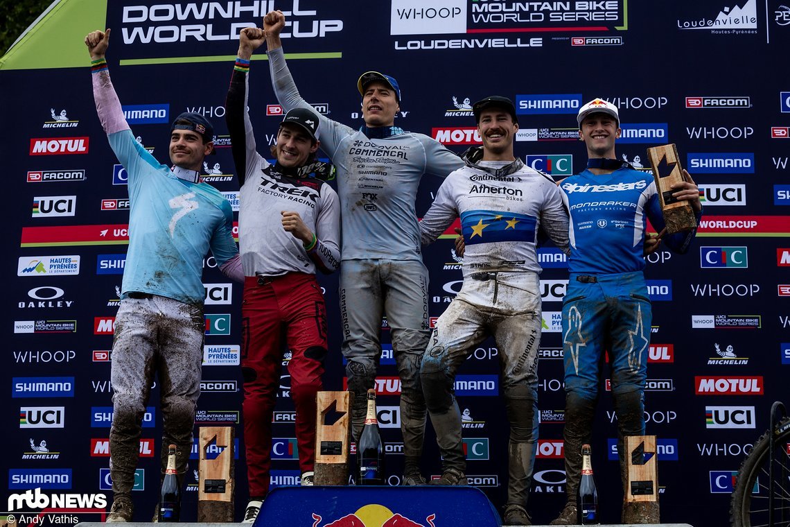 So sehen Sieger aus! Benoit Coulanges vor Reece Wilson, Andi Kolb, Loic Bruni und Ronan Dunne.